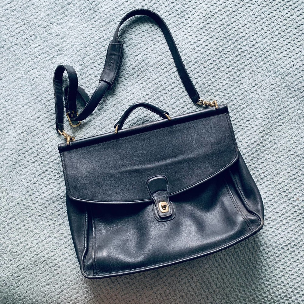 vintage coach made in USA leather briefcase bag